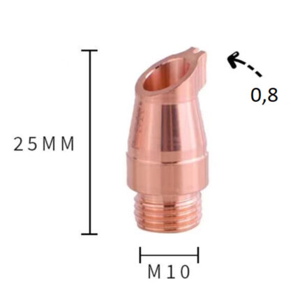 Dysza końcówka mosiężna Qilin do spawarki laserowej na drut 0.8mm. Precyzyjna dysza spawalnicza od Wsparcie Laserowe.